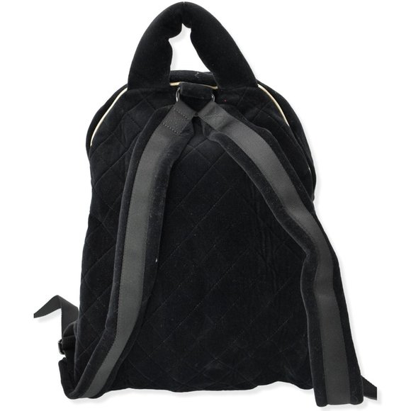 CHANEL  Coco Neige Front Pocket Quilted Velvet Backpack Bag Black main image 9